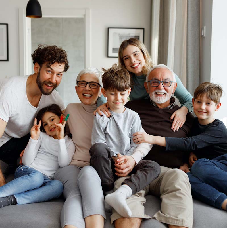 family photo (grandparents, parents, kids)